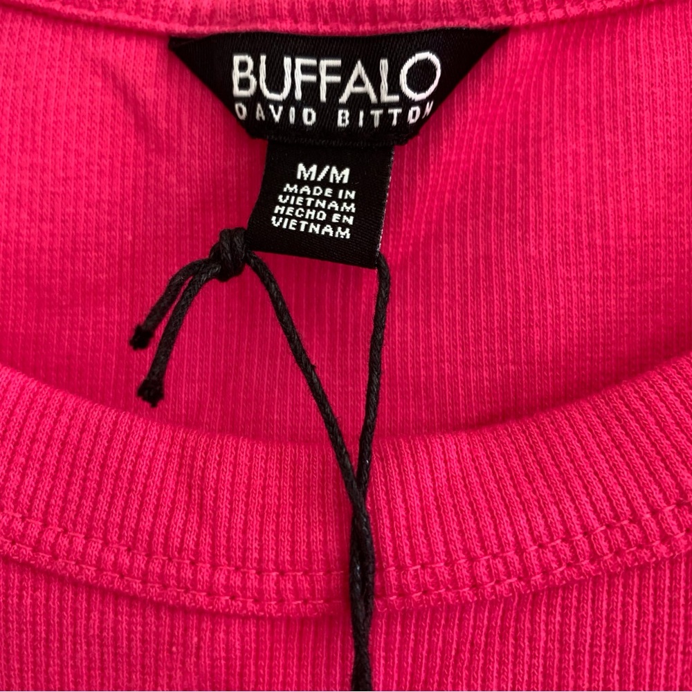Buffalo David Bitton Short Sleeve Tee NWT Hot Pink Size M - Picture 3 of 7